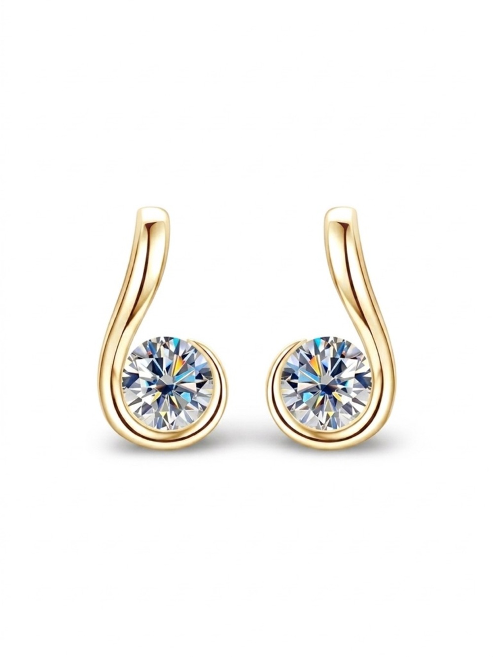 S925 Minimalist Moissanite Music Note Studs Earrings - Picture 6 of 6